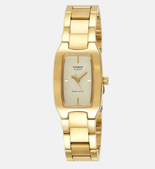 Montre CASIO Femme – LTP-1165N-9CRDF – Bracelet Dorée En Acier Inoxydable – Cadran Jaune – 12 Mois De Garantie