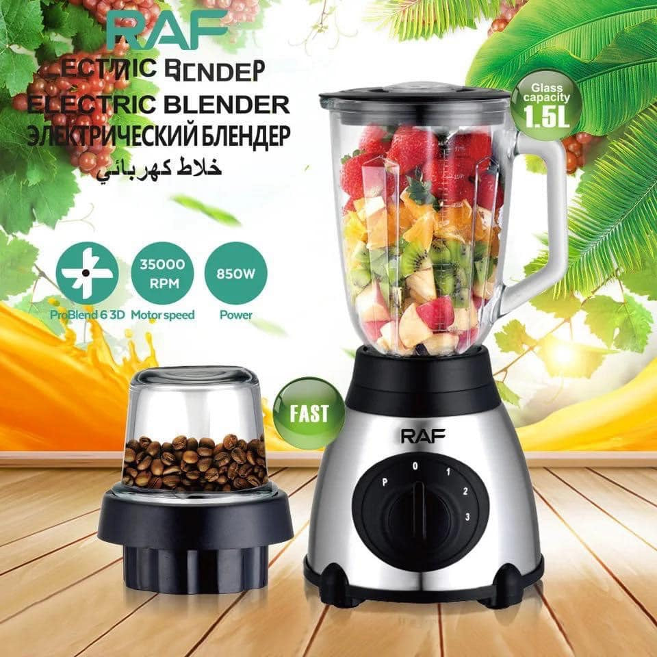 Mixeur portable et robuste avec minuterie, 1000W, 1,5 l, pour fruits et Smoothies glacés