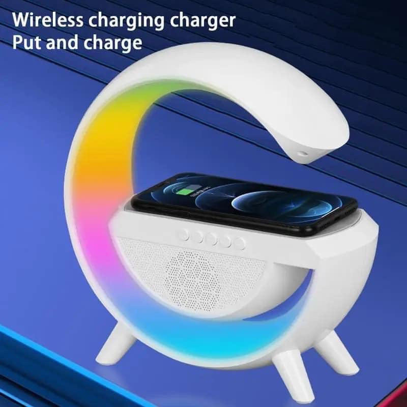 Haut-parleur chargeur sans fil et réveil léger, haut-parleur portable, régularise 3 joueurs, veilleuse, multi-