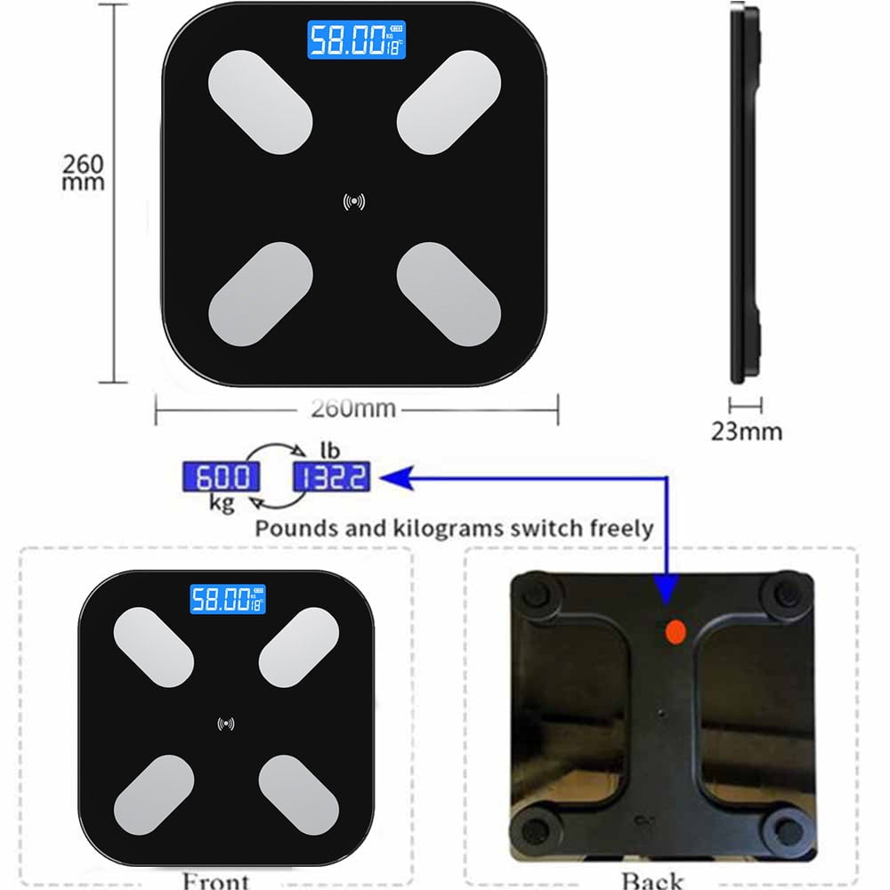 Balance De Graisse Corporelle Intelligente, Bluetooth, USB, Pour La Maison