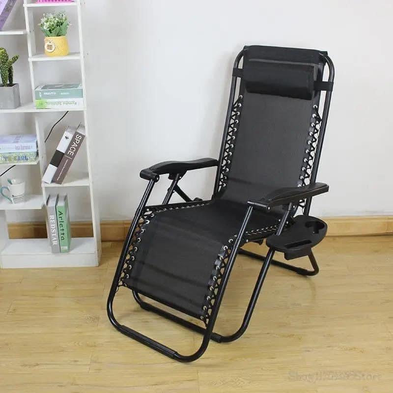 Chaise pliante de camping en plein air, chaise de plage, chaise longue zéro gravité, bureau, déjeuner, jardin, balcon.
