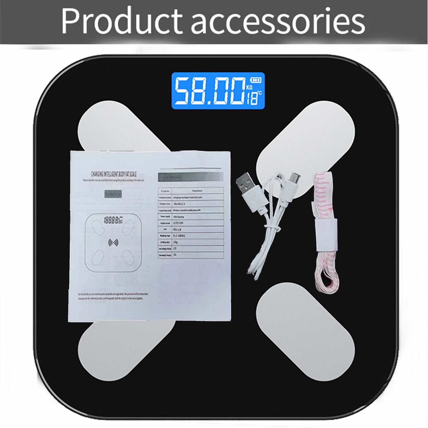 Balance De Graisse Corporelle Intelligente, Bluetooth, USB, Pour La Maison