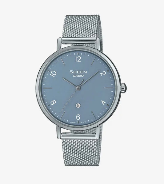 Montre Femme CASIO – Bracelet En Maille Acier Inoxydable – Fermoir Réglable – 50 Mètres – SHE-4562M-2AUDF – Verre Saphir