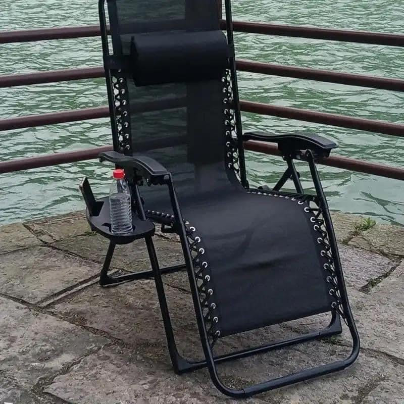 Chaise pliante de camping en plein air, chaise de plage, chaise longue zéro gravité, bureau, déjeuner, jardin, balcon.