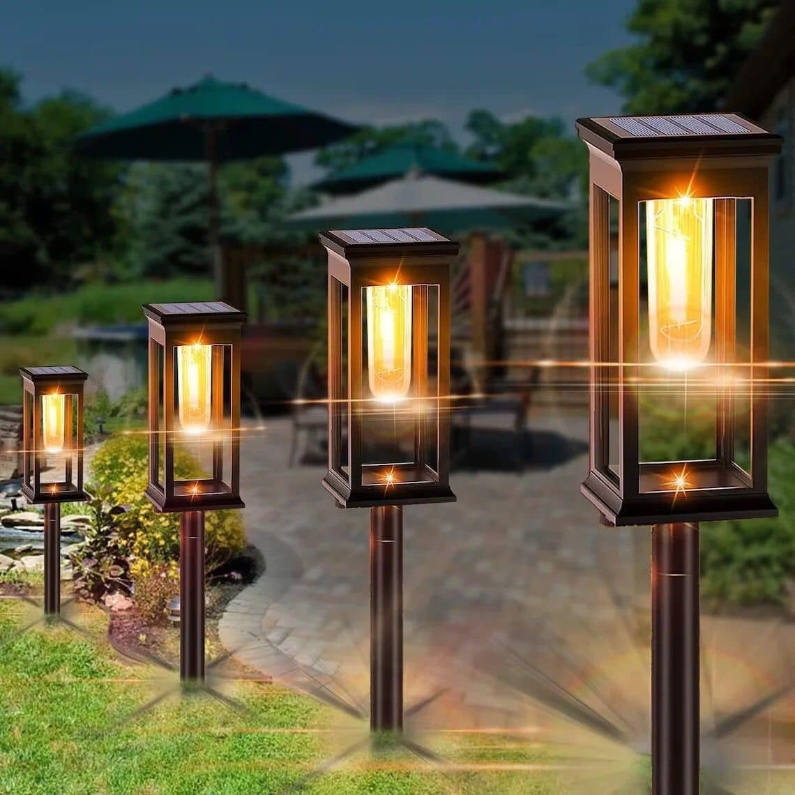 Nouvelle décoration extérieure solaire pelouse lumière silicone solaire pelouse lampe de jardin avec filament.