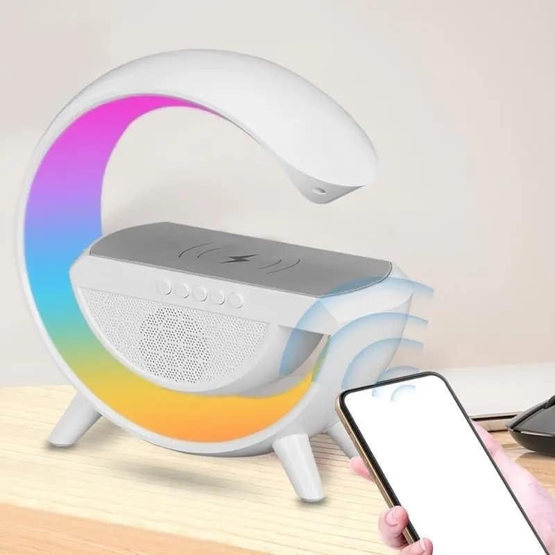 Haut-parleur chargeur sans fil et réveil léger, haut-parleur portable, régularise 3 joueurs, veilleuse, multi-