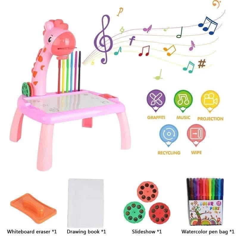 Mini table à dessin d'art de budgétaire LED pour enfants, tableau de peinture pour enfants, petit bureau, outil de peinture d'apprentissage, artisanat, jouet léger.