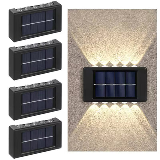 Applique murale solaire à 12 LED avec capteur solaire, étanche conforme a la norme IP65, luminaire d'extérieur, Style nordique, lumière d'en haut et d'en bas...