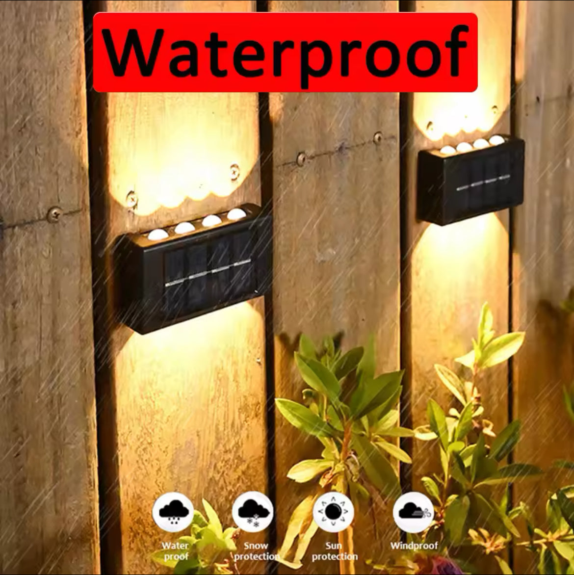 Applique murale solaire à 12 LED avec capteur solaire, étanche conforme a la norme IP65, luminaire d'extérieur, Style nordique, lumière d'en haut et d'en bas...