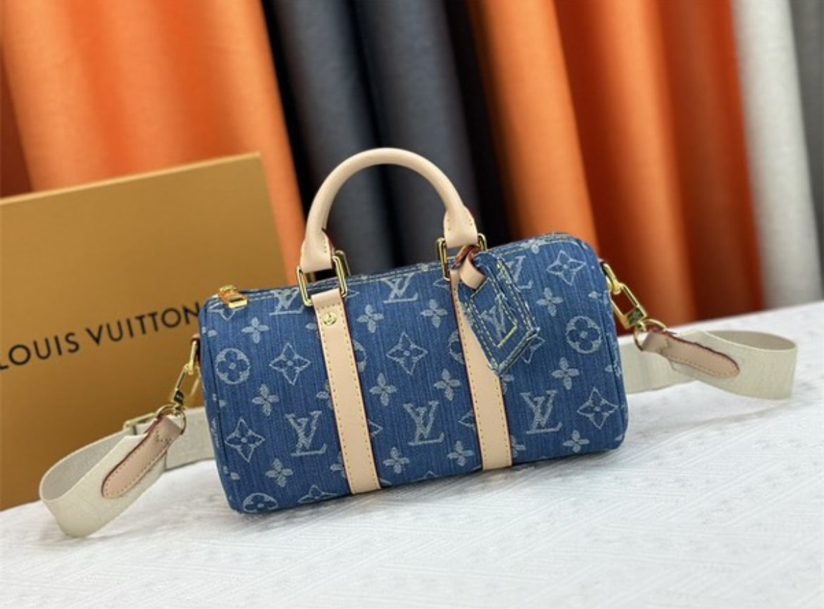 Louis Vuitton LV Keepall 25 Denim Handbag