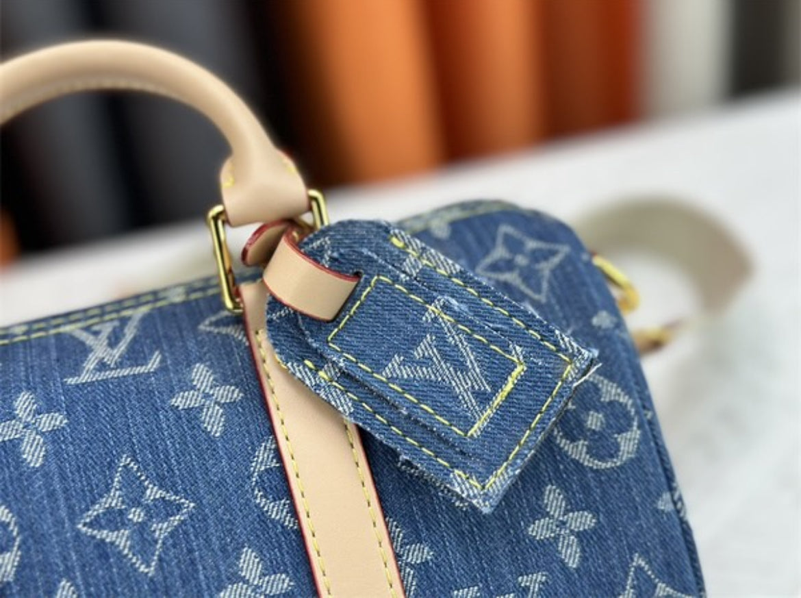 Louis Vuitton LV Keepall 25 Denim Handbag