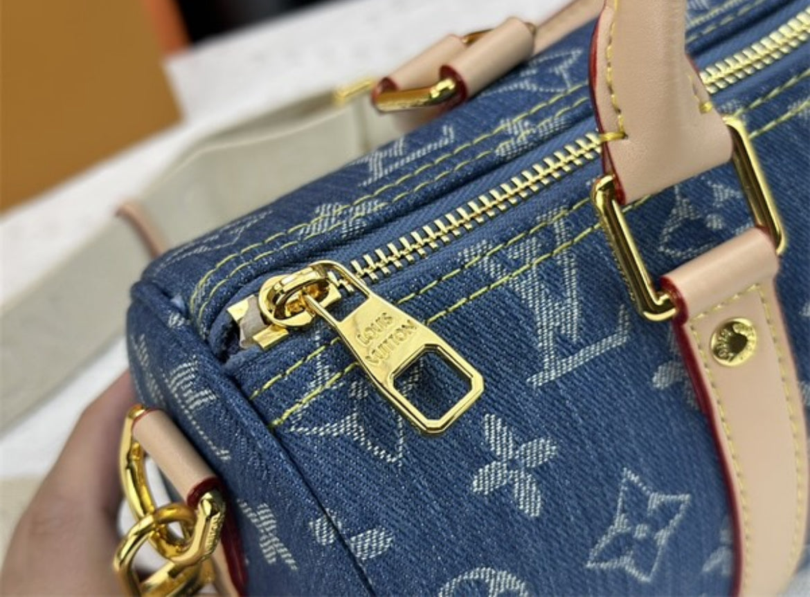 Louis Vuitton LV Keepall 25 Denim Handbag