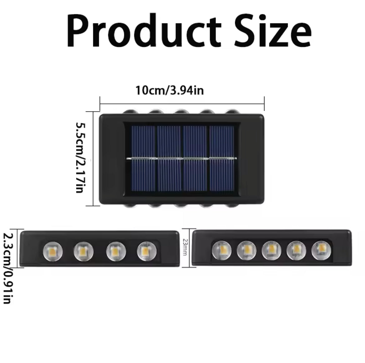 Applique murale solaire à 12 LED avec capteur solaire, étanche conforme a la norme IP65, luminaire d'extérieur, Style nordique, lumière d'en haut et d'en bas...