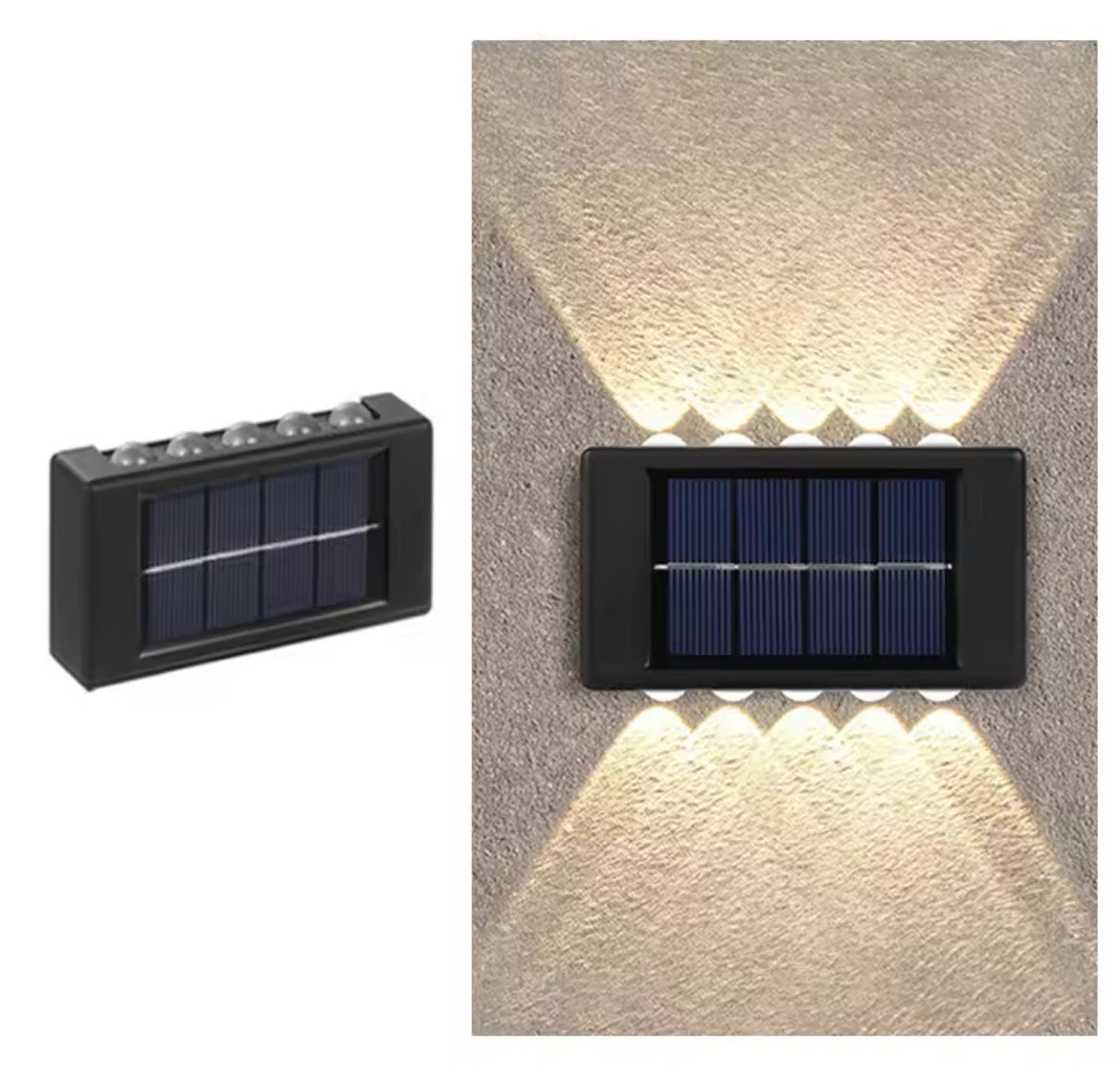 Applique murale solaire à 12 LED avec capteur solaire, étanche conforme a la norme IP65, luminaire d'extérieur, Style nordique, lumière d'en haut et d'en bas...