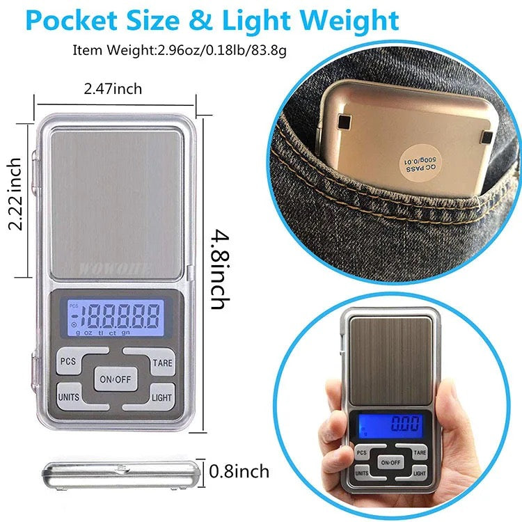Balances électroniques de pesage Mini 200g
0.01g Lcd Gram Balance de cuisine de bijoux de poche numérique