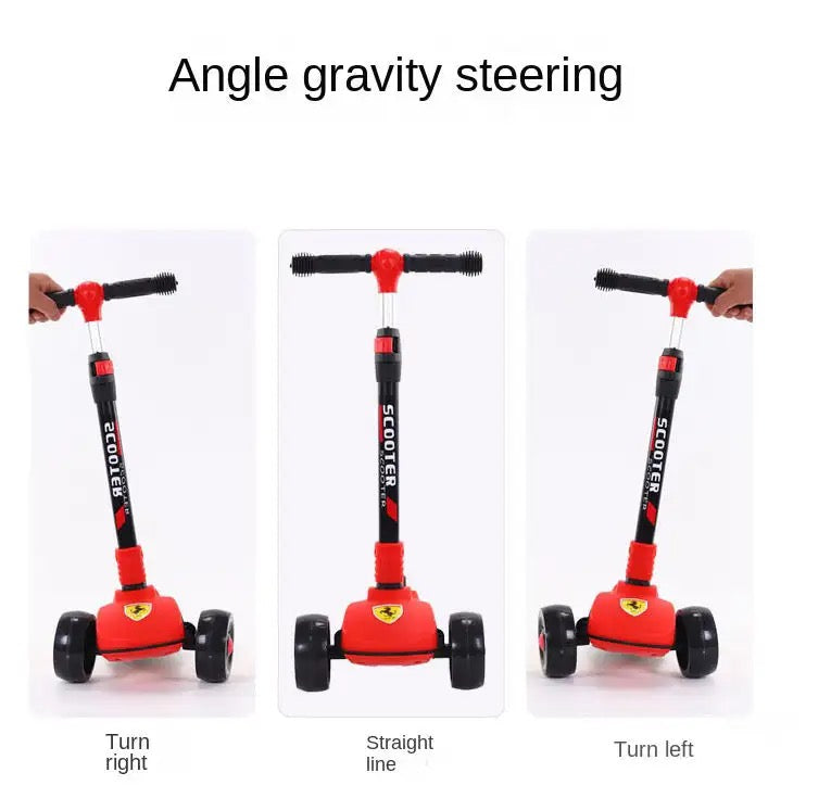 scooters roue lumineuse en plein air 3 trois roues 2 en 1 jouets kick scooters à pieds
