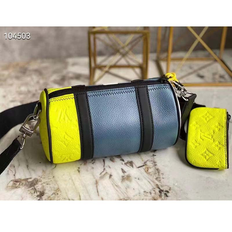 Louis Vuitton LV Unisexe Polochon Jaune Monogramme En Relief Taurillon Cuir De Vachette