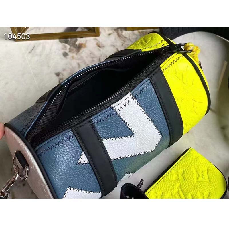 Louis Vuitton LV Unisexe Polochon Jaune Monogramme En Relief Taurillon Cuir De Vachette