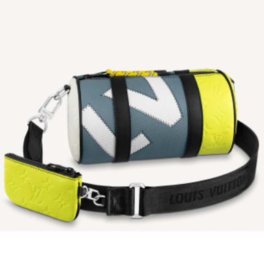 Louis Vuitton LV Unisexe Polochon Jaune Monogramme En Relief Taurillon Cuir De Vachette