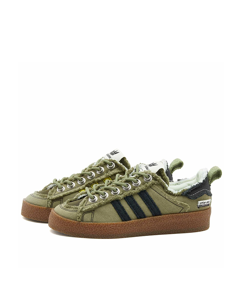 Adidas x SFTM Campus 80s Sneakers in Olive/Black/Gum