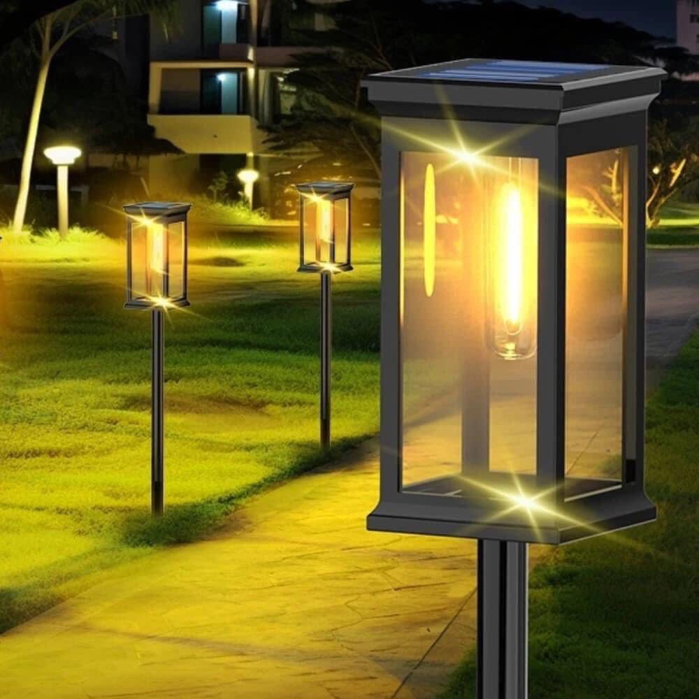 Nouvelle décoration extérieure solaire pelouse lumière silicone solaire pelouse lampe de jardin avec filament.