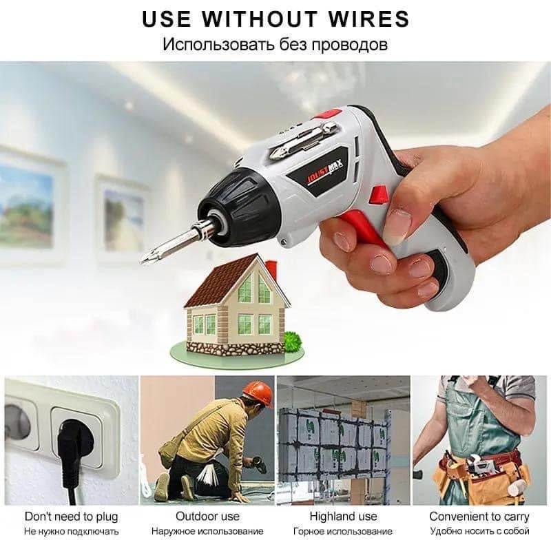Mini tournevis électrique sans fil, batterie 4.8V, 45 pièces, aste, odorà vis.