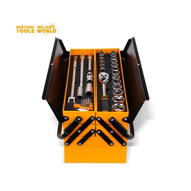 DINGQI 59 pièces multicouche pliante clé combinée pince tournevis boîte à outils ensemble