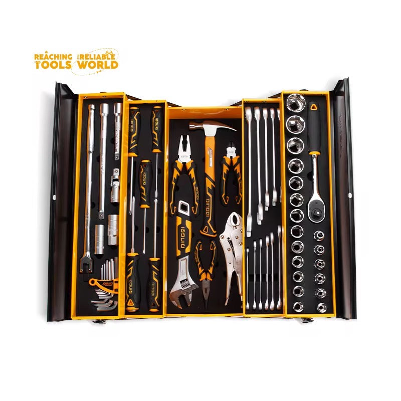DINGQI 59 pièces multicouche pliante clé combinée pince tournevis boîte à outils ensemble