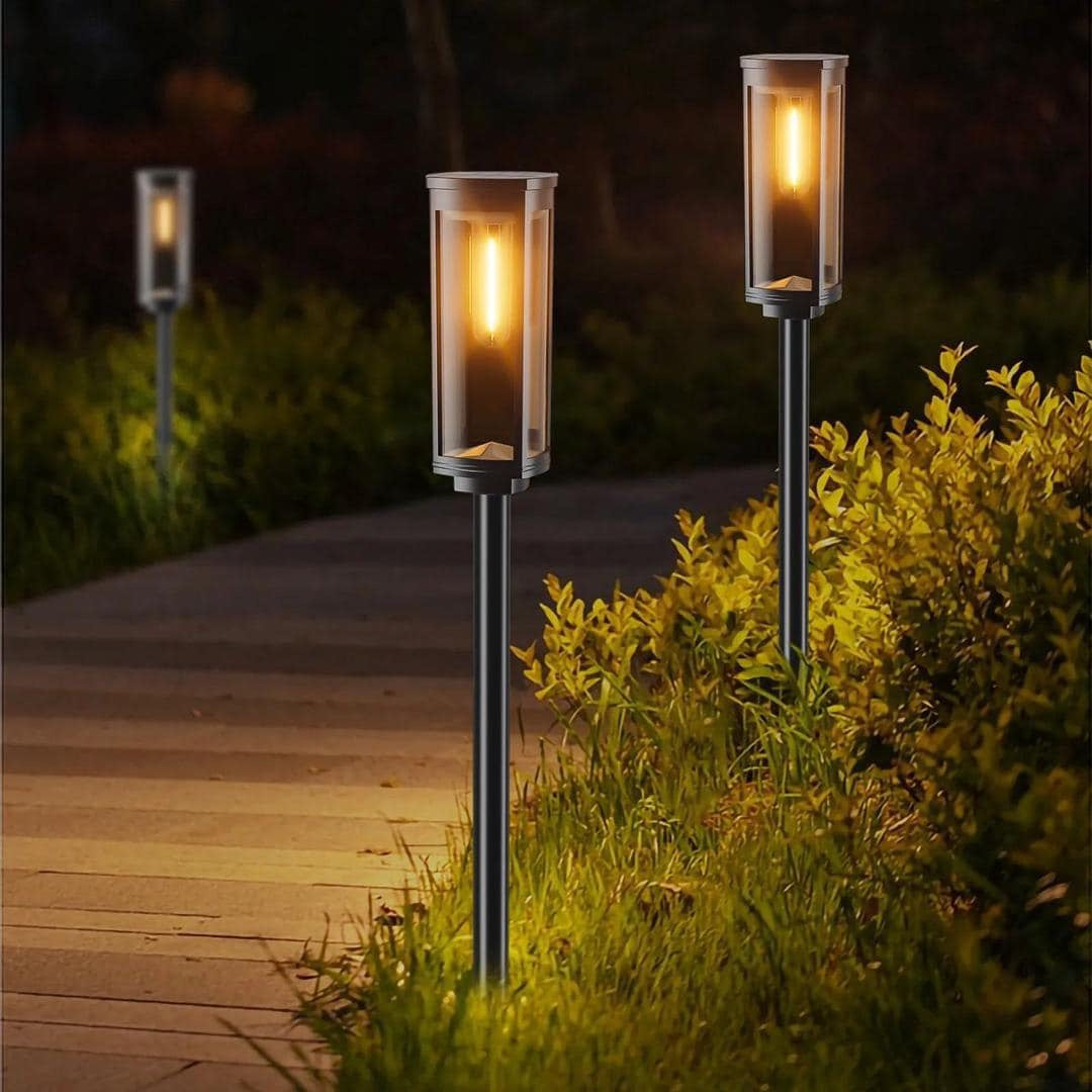 Nouvelle décoration extérieure solaire pelouse lumière silicone solaire pelouse lampe de jardin avec filament.