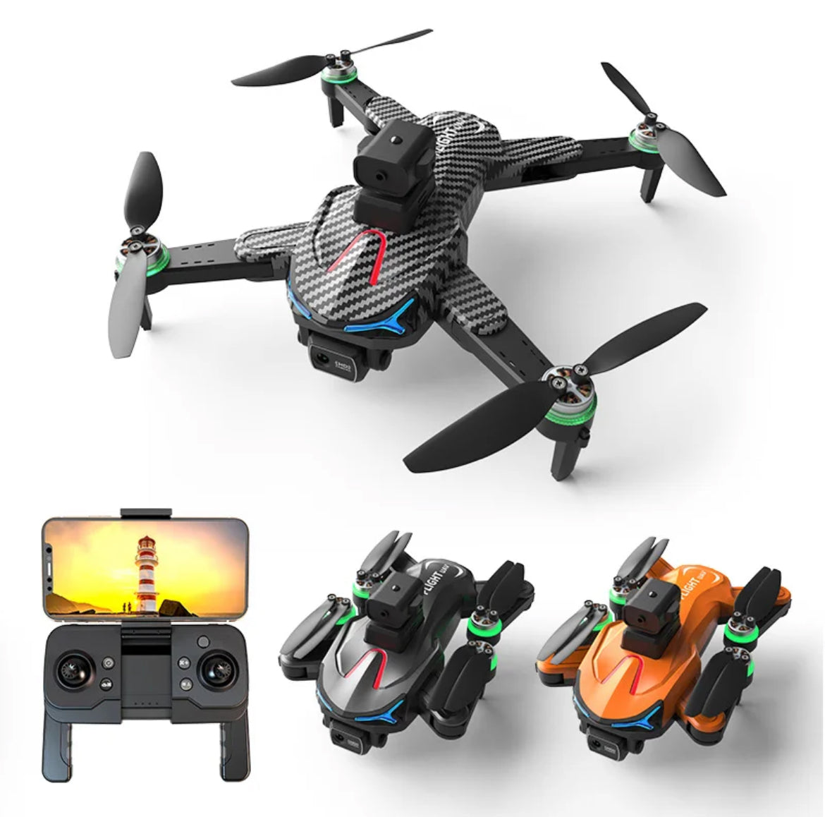 Drone de course N624 ( 14 ans et plus ) positionnement optique de flux caméra 480p évitement d'obstacles à 360 degrés drone stationnaire de 500m de long